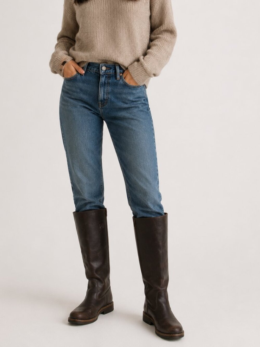 Roots Tribe Leather Pull-On Riding Boots  Size 8